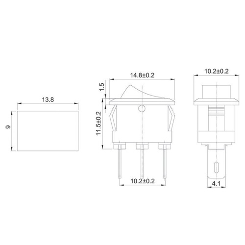 Переключатель клавишный 250V 3А (3с) ON-ON черный Micro (RWB-102) REXANT фото 2