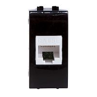 Розетка компьютерная 1-м СП 1мод. Brava RJ45 кат.5E черн. DKC 77654N