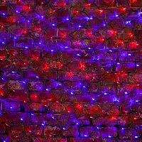 Гирлянда светодиодная Сеть 2,5х2,5м 432 LED КРАСНЫЙ/СИНИЙ черный ПВХ IP65 свечение с динамикой 230В контроллер в комплекте NEON-NIGHT