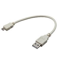 Кабель USB-A – micro USB, 2,4А, 0,2м, серый REXANT