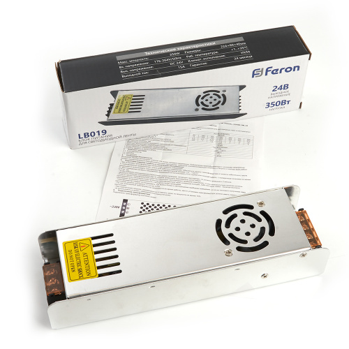 Трансформатор электронный для светодиодной ленты 350W 24V (драйвер), LB019 FERON фото 4