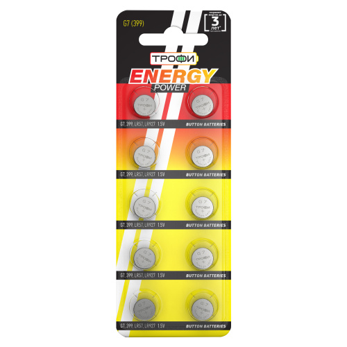 Батарейки Трофи G7 (399) LR927, LR57 ENERGY POWER Button Cell (200/1600/96000) фото 2