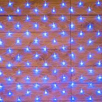 Гирлянда сеть 1,8х1,5м, прозрачный ПВХ, 180 LED, Синий