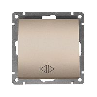 Переключатель перекрестный 1-кл. СП Афина 10А IP20 механизм шампань UNIVersal A0024-Br