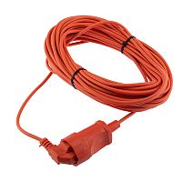 Удлинитель-шнур ПВС 2х0,75, 20м, б/з, 6А, 1300Вт, IP20, оранжевый (Сделано в России) PROconnect
