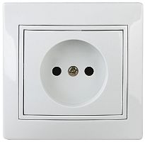 1-201-01 Intro Розетка 2P, 16А-250В, IP20, СУ, Plano, белый (10/200/2400)