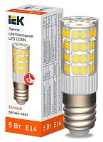 Лампа LED CORN капсула 5Вт 230В 3000К керамика E14 IEK
