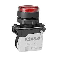 Кнопка КМЕ4610мЛ-24В-красный-1но+0нз-цилиндр-индикатор-IP65 КЭАЗ 285874