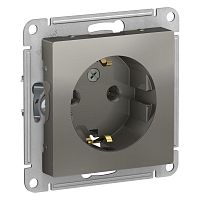 Розетка 1-м СП AtlasDesign 16А IP20 с заземл. механизм сталь SE ATN000943