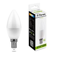 Лампа светодиодная, (11W) 230V E14 4000K С37, LB-770 FERON