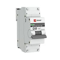 Автоматический выключатель 1P 63А (C) 10kA ВА 47-100 EKF PROxima mcb47100-1-63C-pro
