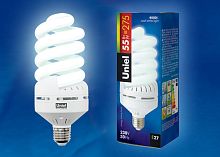 Лампа энергосберегающая Uniel ESL-S13-55/4000/E27 обладает цоколем E27 и мощностью 55 вт. Цвет свечения: нейтральный белый