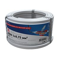 Провод ШВВП 2х0,75 мм², длина 50 метров, ГОСТ 7399-97 REXANT