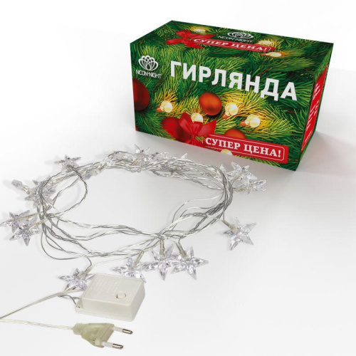 Гирлянда светодиодная "Звездочки" 2.8м 20LED красн. 4Вт IP20 Neon-Night 303-034 фото 4