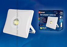 Прожектор светодиодный ULF-F11-50W/DW IP65 180-240В. Корпус белый. Цвет свечения дневной белый