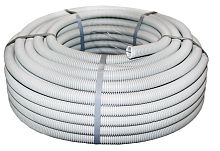 Труба гофрированная ПВХ с протяжкой d25 мм (50 м) серая EKF-Plast tg-z-25