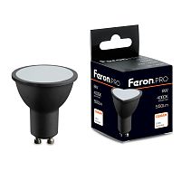 Лампа светодиодная Feron.PRO LB-1608 GU10 8W 175-265V 4000K в черном корпусе