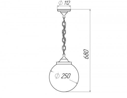 Cветильник потолочный ЭРА НСБ 01-60-251 шар опаловый подвесной на цепи IP44 Е27 max 60 Вт d250mm фото 8