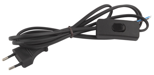 Шнур для бра ЭРА UX-ШВВП-S-1,8m-B с выключателем 1,8 м ШВВП 2x0,5мм2 черный фото 5