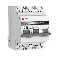 Автоматический выключатель 3P 50А (C) 4,5kA ВА 47-63 EKF PROxima mcb4763-3-50C-pro