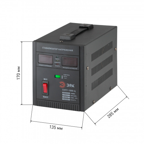 СНПТ-1000-Ц ЭРА Стабилизатор напряжения переносной, ц.д., 140-260В/220/В, 1000ВА (4/96) фото 5
