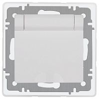 Розетка Intro Accent 6-209-01 , 2P+E Schuko с крышкой штор., 16А-250В, IP44, СУ, AL/CU, белый