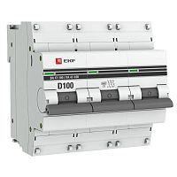 Автоматический выключатель 3P 100А (D) 10kA ВА 47-100 EKF PROxima mcb47100-3-100D-pro