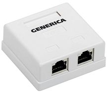 Розетка компьютерная 2-м ОП RJ45 кат.5E FTP GENERICA ITK CS2-1C5EF-22-G