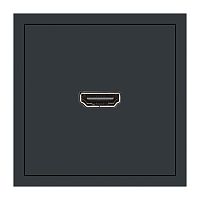Розетка HDMI 2.0 Type A (механизм), серия Эмили, STEKKER, RST00-5118-05, черный уголь, soft touch