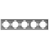 Рамка STEKKER, PFR00-5005-10 5-местная, серия Эмили, платиново-серый, soft touch