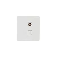 Розетка ROUND компьютерная RJ45 кат6 + TV с/у перламутр KRANZ