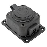 Роз. одномест. с защит. крышкой каучуковая 230В 2P+PE 16A IP44 EKF PRO RPS-014-16-230-44-r