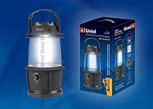 Фонарь Uniel S-TL014-B Black серии Стандарт Night Glowworm-20, прорезиненный корпус, 20 LED, упаковка — картонный короб, 3хD н/к, цвет - черный