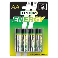 Батарейки Трофи LR6-4BL ENERGY Alkaline (40/720/17280)