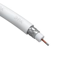 ЭРА Кабель коаксиальный RG-6U, 75 Ом, CCS/(оплётка Al 48%), PVC, цвет белый, бухта 20 м, SIMPLE (20/