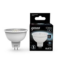 Лампа светодиодная Black 5Вт MR16 софит 4100К нейтр. бел. GU5.3 530лм GAUSS 101505205