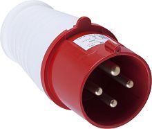 Вилка прямая для силовых кабелей  PPG32-41-441, красный/белый STEKKER