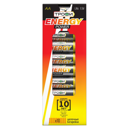 Батарейки Трофи LR6-10 box ENERGY POWER Alkaline