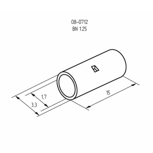 СОЕДИНИТЕЛЬНАЯ ГИЛЬЗА  L-15мм 0.5-1.5мм² (ГМЛ (DIN) 1,5 / BN1.25)  REXANT фото 2