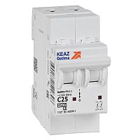 Выключатель автоматический модульный 2п C 25А 4.5кА OptiDin BM63-2C25-4.5-УХЛ3 КЭАЗ 326805
