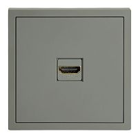 Розетка HDMI 2.0 Type A (механизм), серия Эмили, STEKKER, RST00-5118-10, платиново-серый, soft touch