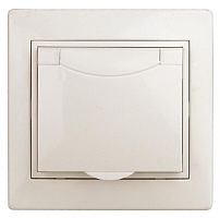 1-203-02 Intro Розетка 2P+E Schuko с крышкой, 16А-250В, IP20, СУ, Plano, сл.кость (10/100/1500)