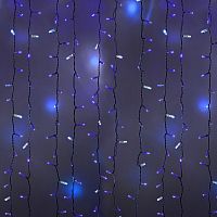 Гирлянда светодиодная Занавес 2х3м 600 LED СИНИЙ белый ПВХ IP65 эффект мерцания 230В  нужен блок 303-500-1 NEON-NIGHT