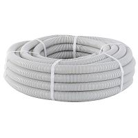 Труба гофрированная ПВХ с протяжкой d25 мм (10 м) серая EKF-Plast tg-z-25-10m