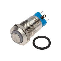 Кнопка антивандальная Ø12 12В(LED) Б/Фикс (4с) OFF-(ON) красная (A-12-C2) REXANT