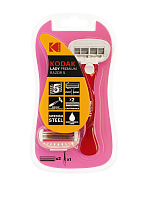 Бритвенная система Kodak LADY Prem Razor 5 женская 5 лезвий розовая 2 сменных кассеты (12/48/864)