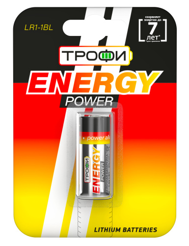Батарейки Трофи LR1-1BL ENERGY POWER Alkaline (12/144/9504) фото 2