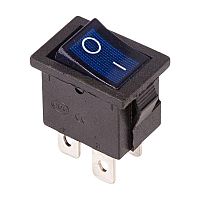 Выключатель клавишный 250V 6А (4с) ON-OFF синий с подсветкой Mini (RWB-207, SC-768) REXANT