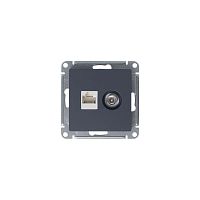 AtlasDesign РОЗЕТКА двойная комп+ТВ, RJ45+TV, кат.5E, механизм, ГРИФЕЛЬ