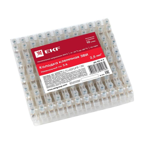 Колодка клеммная 4кв.мм 3А полиэтилен PROxima EKF plc-KK-4-3 фото 2